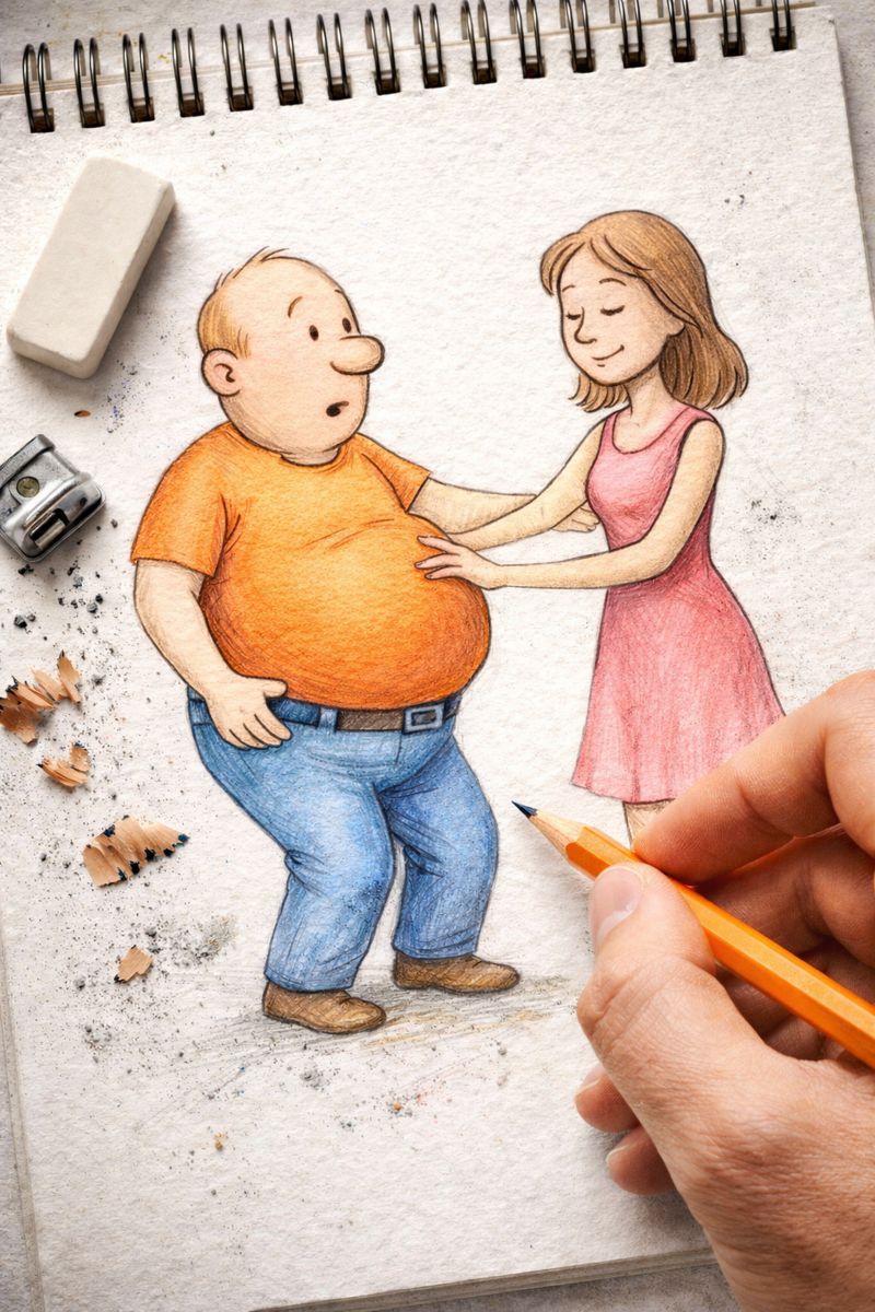 Fraszka 23/32 z tematu O obżarstwie - ilustracja