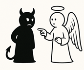 Fraszka 1/54 z tematu Dobro i zło - ilustracja