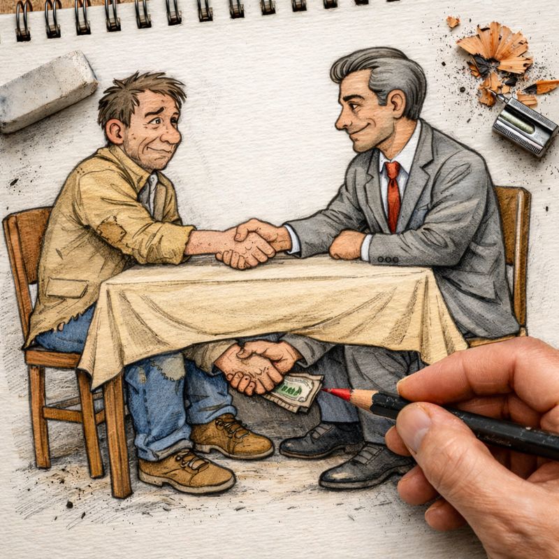 Fraszka 5/28 z tematu O hakach i robakach - ilustracja